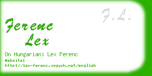 ferenc lex business card